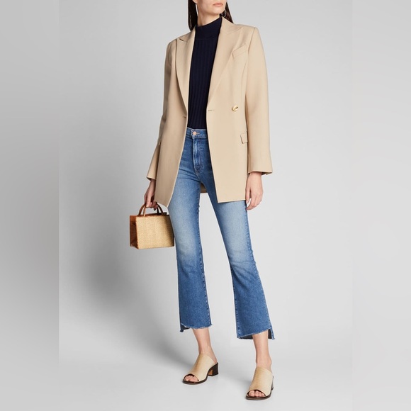 Mother - The Insider Crop Step Fray High Rise Jeans in Hey Sun - Picture 2 of 9